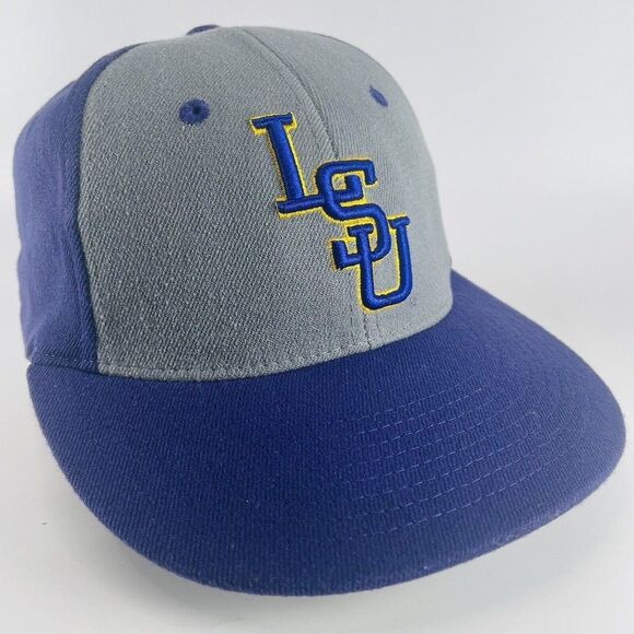 LSU Tigers NCAA Zephyr Z Fitted Baseball Hat Cap Purple Yellow Gray Size M/L - Picture 1 of 11